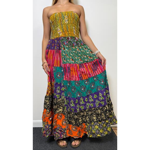 Bohemian patchwork maxi dress - Picture 1 of 5